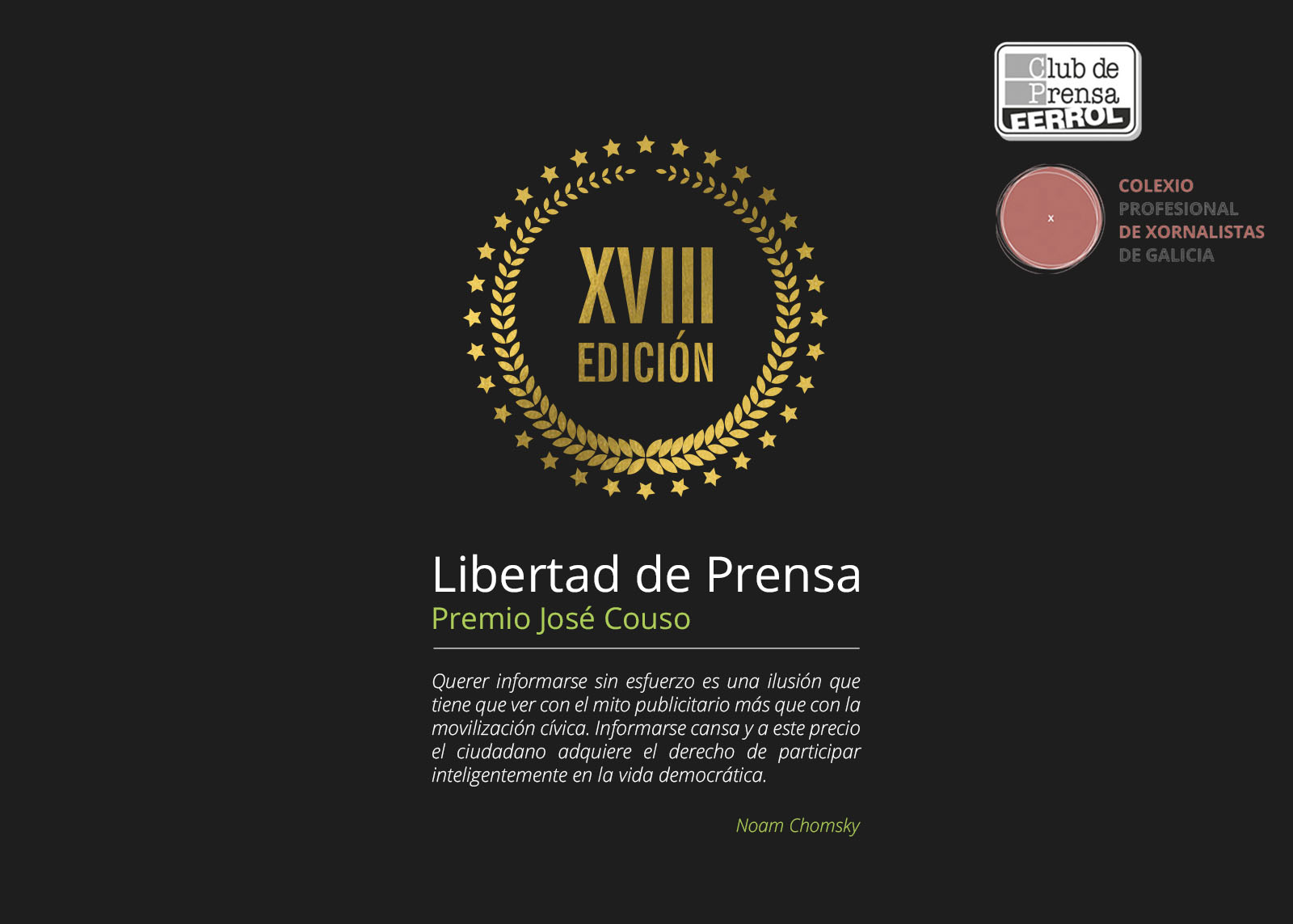 XVIII Edidión do Premio Jose Couso Liberdade de Prensa