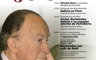 Cartaz Homenaxe a Carlos Gurméndez. Sábado 13 de Xullo de 2024. Casa da Cultura, Pontedeume.